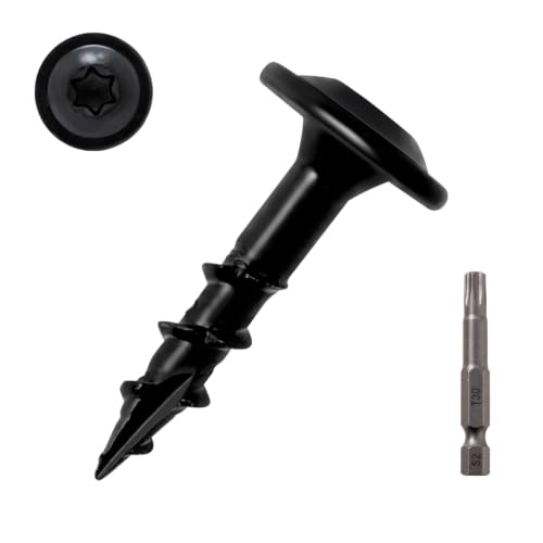 LIONMAX Lag Screws 1 Inch, Structural Wood Screws #14 x 1, 100-PCS, Black