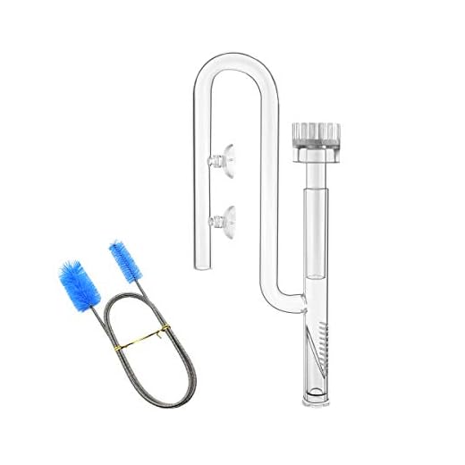 IAFVKAI 17mm Glass Aquatic Inflow Lily Pipe with Surface Skimmer for Aquarium Filter 5/8" i.d. (16/22mm) Tubing and Stainless Steel 90cm Flexible Cleaning Brush for Aquarium Planted Tank