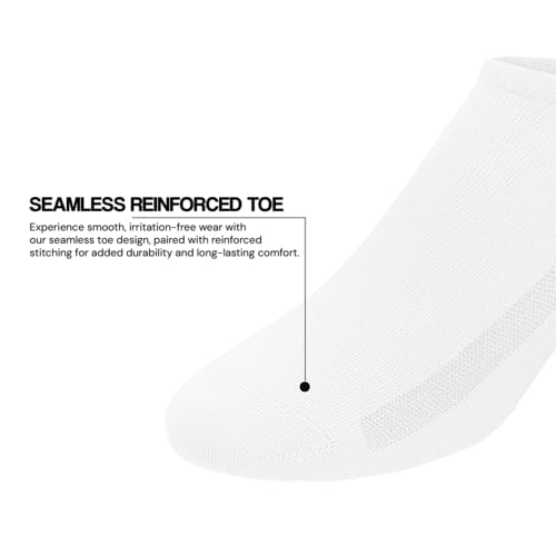 No Show Socks Men's White Low Cut Ankle Socks Athletic Running | 6 Pairs (Sizes 8-12/9-13)3