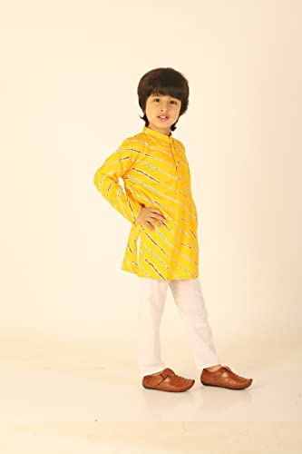 Image of AHHAAAA Kids Ethnic Cotton Printed Kurta Pyjama Set for Boys 822