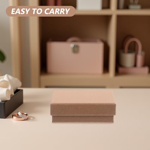 Boîtes à bijoux pour bagues évitant les rayures coffrets rectangulaires en papier - 6