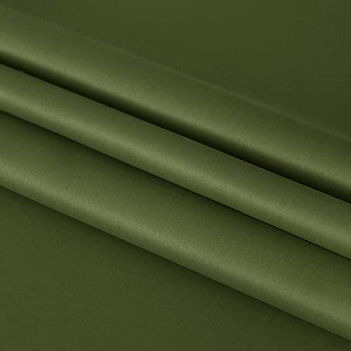 Image of DWCN French Door Curtains - Rod Pocket Thermal Blackout Curtain for Doors with Glass Window, Kitchen and Patio Doors for Privacy, 54 X 72 Inches Long, 1 Curtain Panel with Tieback, Olive Green