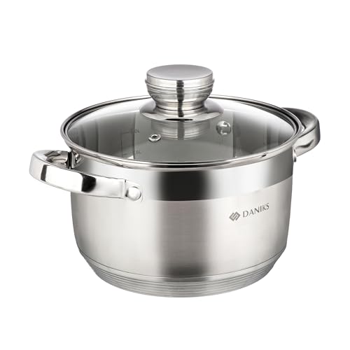 Daniks Standard 3 Quart Stainless Steel Stock Pot with Glass …
