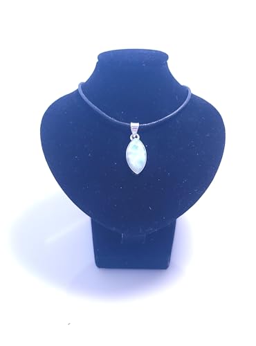 Pendentif cerclé Argent en Larimar 3g - Élégance et Bien-être Naturel