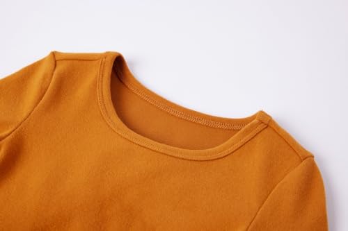 Image of Niyage Toddler Soft Thick Crewneck Tee Tops Girls Comfort Basic Long Sleeve T-Shirt