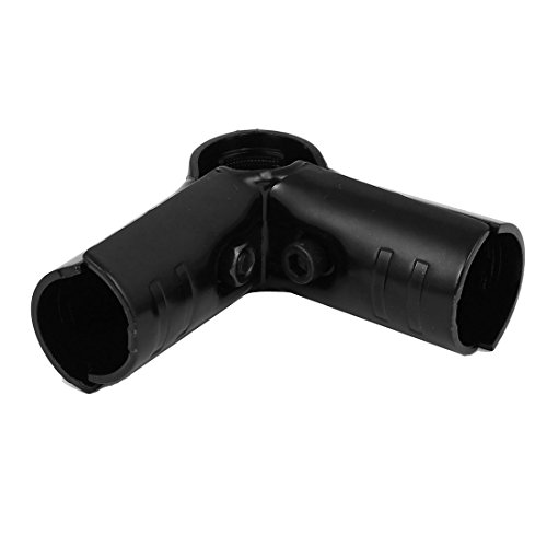 Sourcingmap 28mm Diameter Metal 90 Degree Elbow Three Port Pipe Clamp Clip Black - Image 3