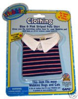 Webkinz Clothes - Blue and Pink Striped Polo