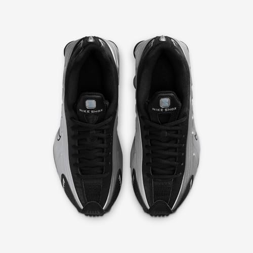 Nike Shox R4 Big Kids' Shoes (CW2626-004, Metallic Silver/Black/Psychic Blue/Metallic Silver)4