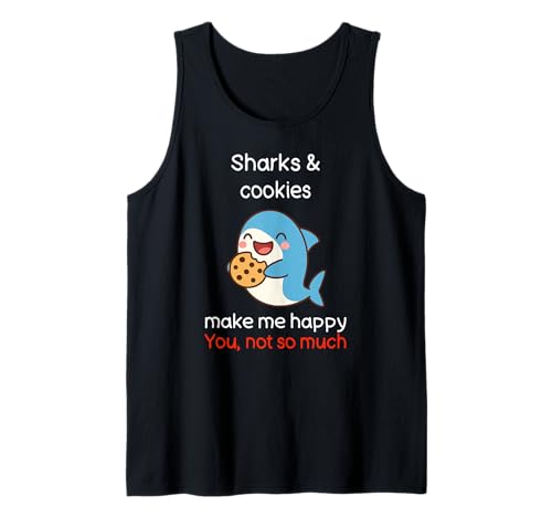 Shark Cookies Shirt Sarcastic Shark Lover Cookies Tank Top