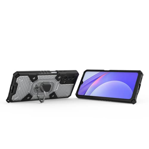 Image of zivite Thermoplastic Polyurethane Tough Armor Bumper Back Case Cover For Redmi 9 Power|Ring Holder & Kickstand In-Built|360 Degree Protection Back Case Cover For Redmi 9 Power (Transparent)
