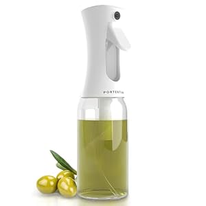 PORTENTUM Premium olie spray voor keuken en airfryer 300 ml anti-druppel keuken spray glazen olie met dispenser accessoires olievrije friteuse