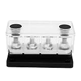 Stromverteilerblock, 4-poliger Stromverteilerblock M8-Schraube 4-polige Sammelschiene DC 12V-48V 300A für Automobilboot M8-Stromverteilerblock (Schwarz)