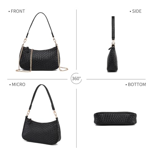 Image of Shoulder Bag for Women with 2 Removable Straps and Zipper Closure Crossbody Bags Clutch Tote HandBags Purses | with 2 Removable Straps