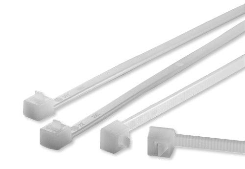 All Size 100x Releasable/Reusable Cable Ties Black Natural Zip Tie Wraps (200mm x 4.8mm, Natural/White)