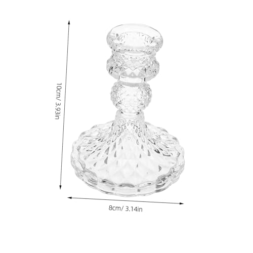 Candélabre de cheminée en verre transparent bougeoir chic de table - 3
