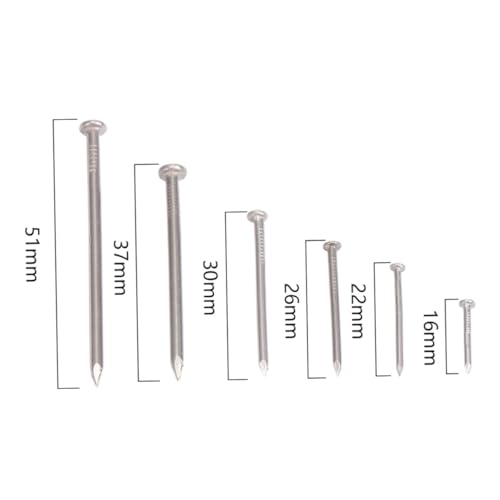 460 piezas de clavos pequeños de acero inoxidable para colgar en pared, cabeza plana, kit de herramientas DIY miniatura 4