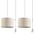 IHENGYANLT 2 Pack Plug in Pendant Light, Hanging Light with 15Ft Clear Cord, On/Off Switch, Beige Linen Fabric Lamp Shade, Hanging Light Fixture for Bedroom, Kitchen, Living Room, Dining Table