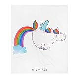 Mr. und Mrs. Panda Bettdecke Einhorn Fliegendes Pferd - Geschenk, Wohndecke, Unicorn, Tagesdecke, Glitzer, Regenbogen, Decke, Spielen, Sofaüberwurf, Plaid, Realität