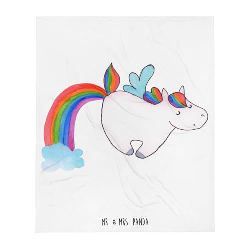 Mr. und Mrs. Panda Bettdecke Einhorn Fliegendes Pferd - Geschenk, Wohndecke, Unicorn, Tagesdecke, Glitzer, Regenbogen, Decke, Spielen, Sofaüberwurf, Plaid, Realität