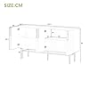 Rtopsu Credenza, Madia Moderna Mobile da Cucina con 4 Ante e 2 Ripiani, Mobile Contenitore Mobile Dispensa Cucina Buffet da Cucina per Soggiorno Cucina Sala da Pranzo, 152,5x40,5x80 cm, Bianco #1