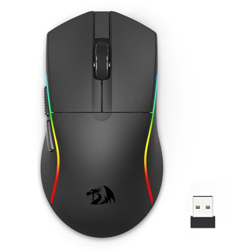 Image of Redragon M816-STD Wireless Gaming Mouse, 24K DPI 1K Hz Tri-Mode 61G Ultra-Light Mouse Gaming, RGB, 6 Full Programmable Buttons Mice, Software Support, 200Hrs Long Battery Life for PC, Mac
