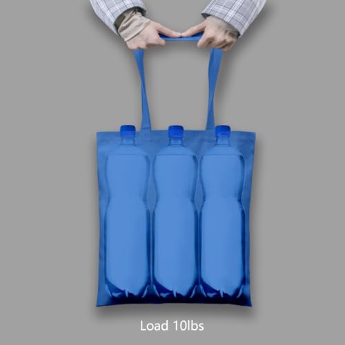 Image of TOPDesign 6-Pack Economical 16 inchx15 inch Ocean Blue Cotton Tote Bags, Lightweight Medium Reusable Grocery Shopping Cloth Bags, Suitable for DIY, Advertising, Promotion, Gift, Activity