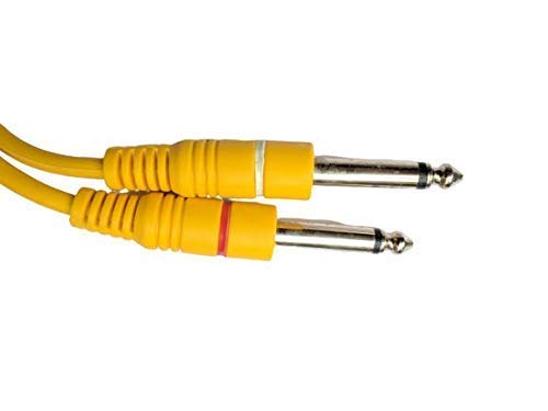 Image of HAKUHO 6.35mm (1 /4-inch) Dual Mono P38 Male to 2 RCA Male Audio Cable - 1.8 Meter - Yellow - For Guitar, Amplifier & Professional Audio Equipment
