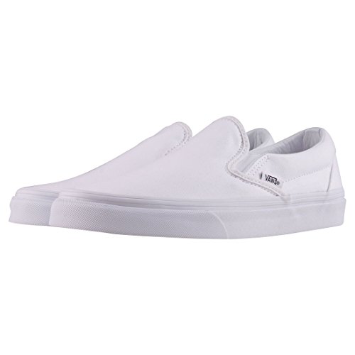 VANS Classic Slip Ons Skate Shoes Sneakers Canvas Surf True White 8 Men 9.5 Women