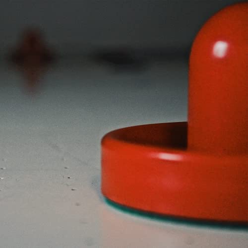 Air Hockey Pushers and Air Hockey Pucks Air Hockey Paddles, Goal Handles Paddles Replacement Accessories for Game Tables(4 Red and Blue Pushers, 8 Red and Blue Pucks )