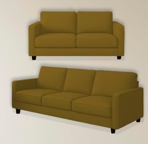 Image of The MM Furniture store Premium Fabric Sofa - Camel (3+2 Seater)