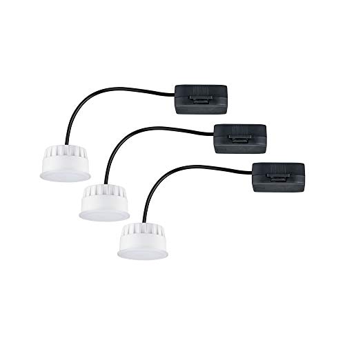 Paulmann 92472 Luminaria empotrable LED Choose módulo Coin, set de 3, redondo, 50mm 3x6W 3x470lm 230V 2700K, satinado, foco de techo, plástico