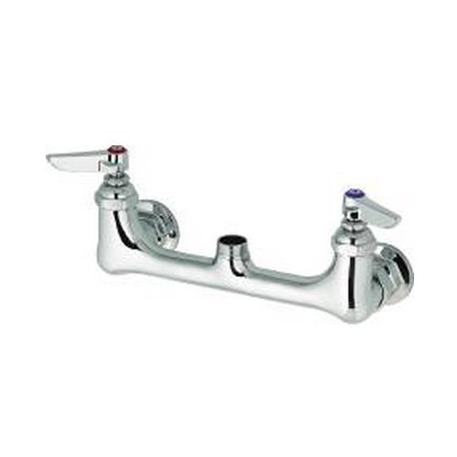 T & S Brass B-0230-LN Wall-mounted Swivel Base Faucet with Lever Handles, 8-inch Center
