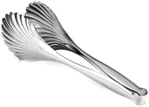Cooking Tongs Tongs,1pc Shell Shape Service Tongs Food Grade Stainless Steel Food Tongs Bread Tongs for Cooking BBQ Tools Tongs