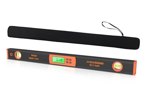 Rainyb 24 Inch Digital Torpedo Level Protractor Bright LCD Display IP54 Dust Water Resistant Magnetic Smart Level for Carpenters Woodworkers Fabricators