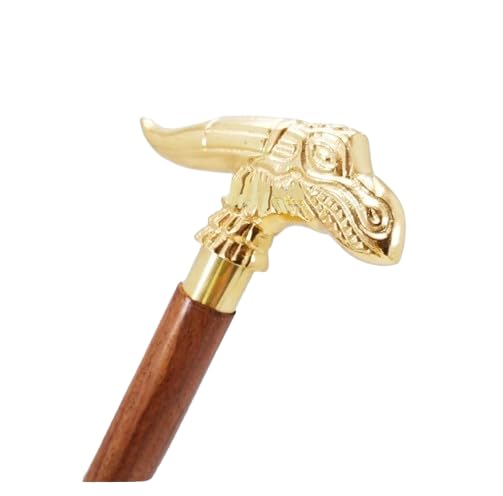 Canne de marche cadeau vintage en bois et laiton pour passionnés