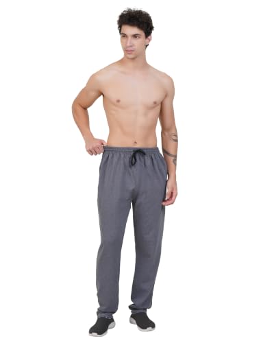 Image of RUGAN Men's Cotton Track Pants Regular Fit | Sports Gym Joggers Lower with Dual Zipper Pockets