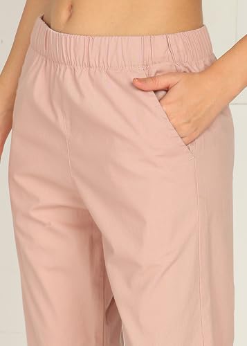 Image of Alan Jones Clothing Womens Mid Rise Cotton Relaxed Ankle Pants | 100% Cotton