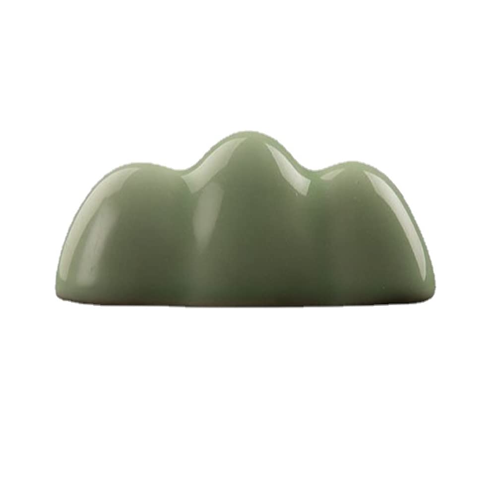 Porte-brosse céramique céladon 8.3cm repose-pinceau montagne