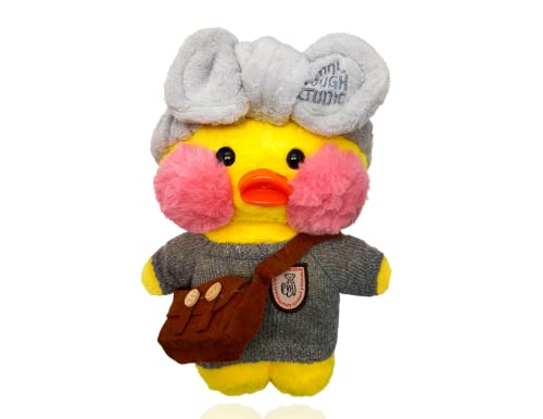 MAGIC SELECT Kawaii Enten Kuscheltier. Lalafanfan Duck mit Kleidung und Accessoires. Ente Plüschtier mit T-Shirt, Haarband und Tasche, Geschenk für Jungen und Mädchen Cover