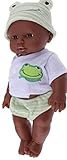  Afrikanisches Mädchen Puppen Schwarze Puppen Baby-naturgetreue Wiedergabe Puppe 12 Zoll Mit Lockigem Haare Braune Augen Für Kinder Perfekt Für Geburtstags-Geschenk