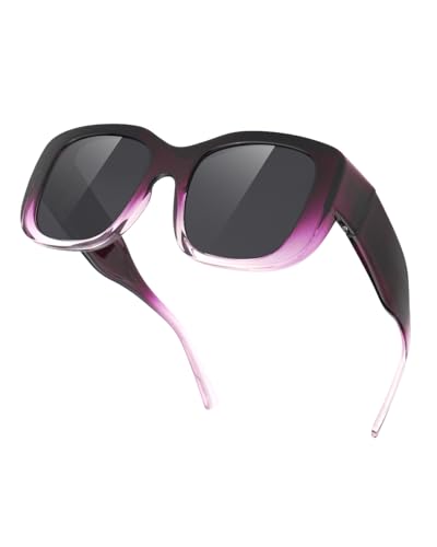 Meeloog Over Glasses Sunglasses for Women Polarized Stylish Large Shades Cover Glass Women Square for Driving MST0066