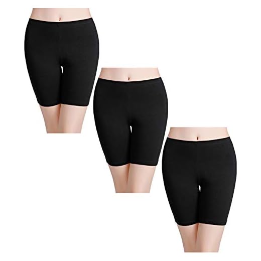 wirarpa Kalsonger, cykelbyxor, boxershorts, dam, hög midja, bomull, shorts, trosor, långa underkläder, storlek S–5XL, svart, L