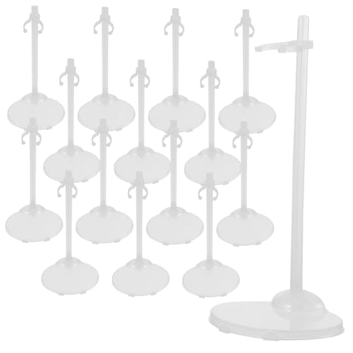 Abaodam Doll Rack Stand 15pcs Plastic Doll Holders Wide Base Sturdy and Safe for Boys and Girls