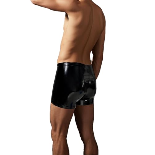 Bóxer de látex natural negro para hombre con entrepierna plana 3