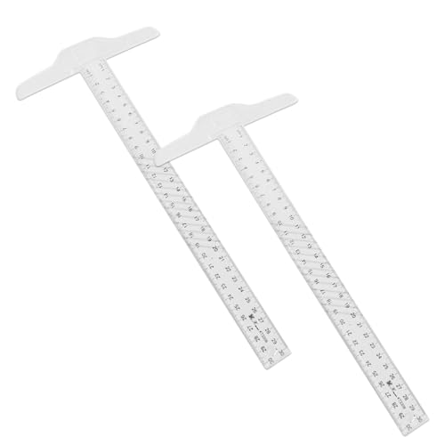 SWYSGS Té fixe biseau gradué bord antitache 30 cm Transparent,12 Pouces/ 30 cm T-Square Junior en Plastique T-Règle Transparent pour Rédaction et Travail Général de Mise en Page