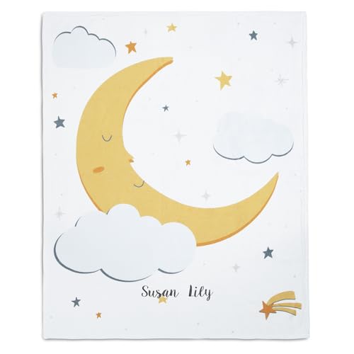 Image of Delta Children Personalized Milestone Baby Blanket - Monthly Blanket for Pictures - Photo Blanket for Newborns, Moon