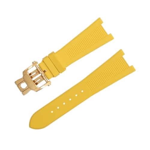 Bracelet FKM jaune pour Nautilus 5711 remplace l'interface originale 25-12MM