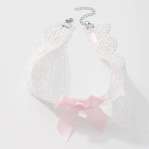 Asphire Sexy Lace Bow-knot Collar Choker Necklace Kawaii Lolita Heart Flower Choker Tie Cravat Jewelry Gift for Women Girls2
