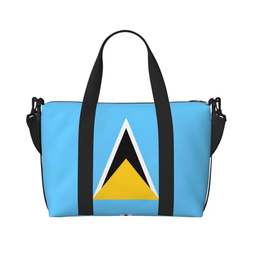 Phayah Flag Of Saint Lucia Travel Duffel Bag,Sports Tote Gym Bag,Shoulder Weekender Overnight Bag For Women