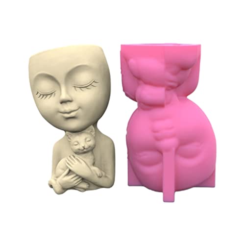 Geometric Girl Gypsum Silicone Molds for Making Succulent Plant Flower Pot